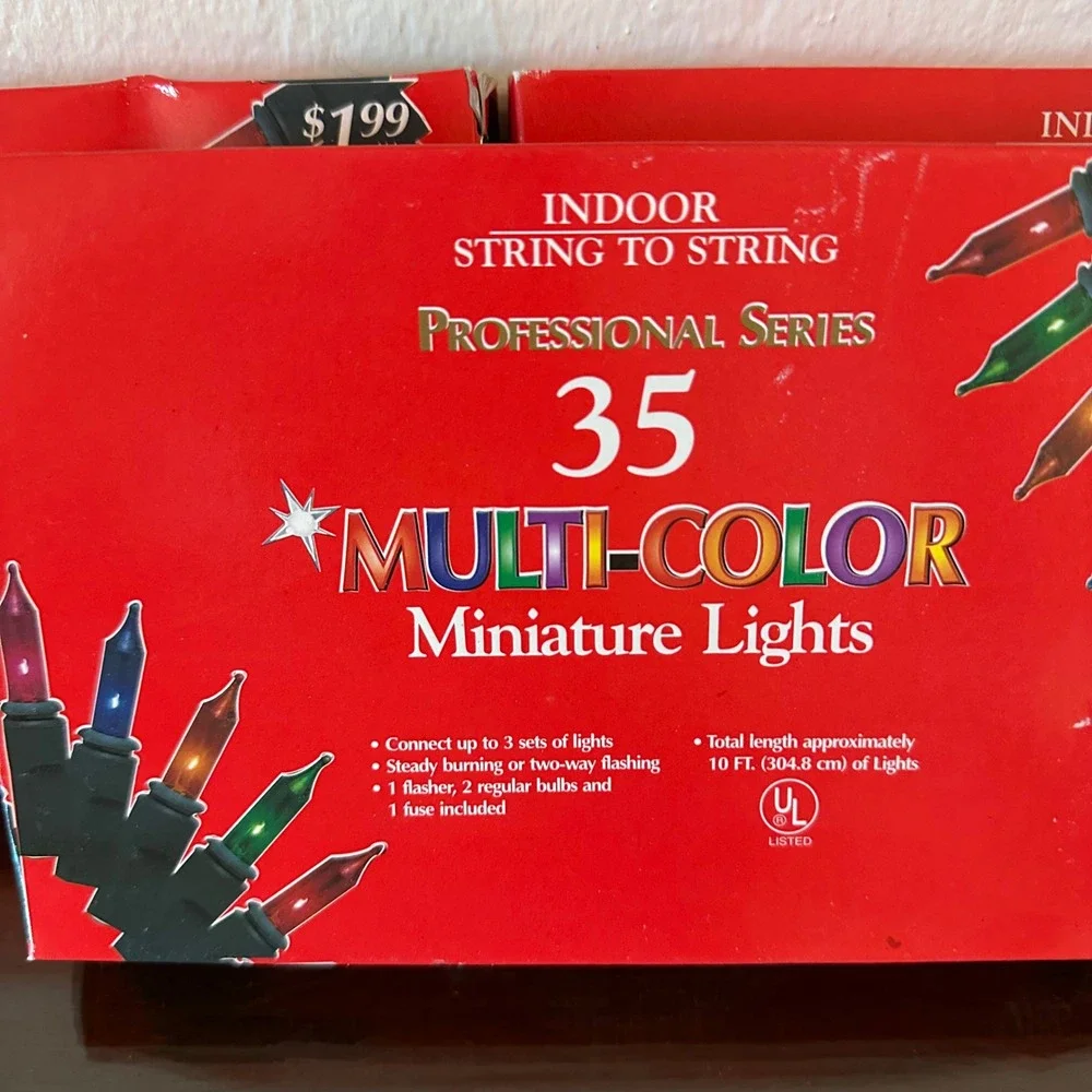 Lot of 3 Professional Series 35 Multi-Color Miniature Lights Indoor 10ft String